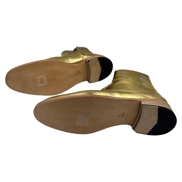 NWOT George Esquivel Boswell Chelsea Boot Zip-Up Gold Leather 10.5 - Picture 12 of 13